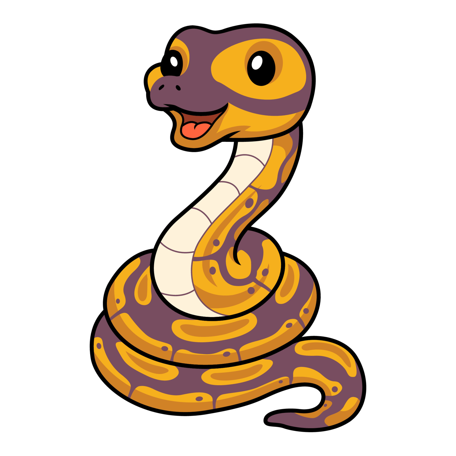 Cute banana ball python snake cartoon 20805438 Vector Art at Vecteezy