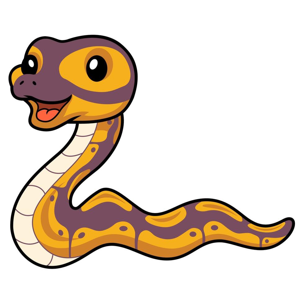 linda plátano pelota pitón serpiente dibujos animados vector