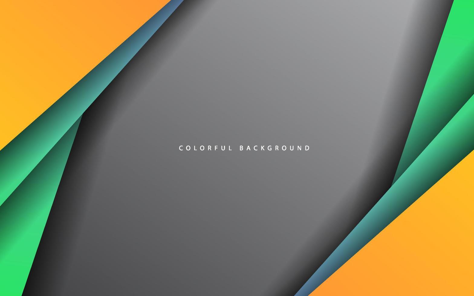 Abstract overlap layer papercut green and orange background vector