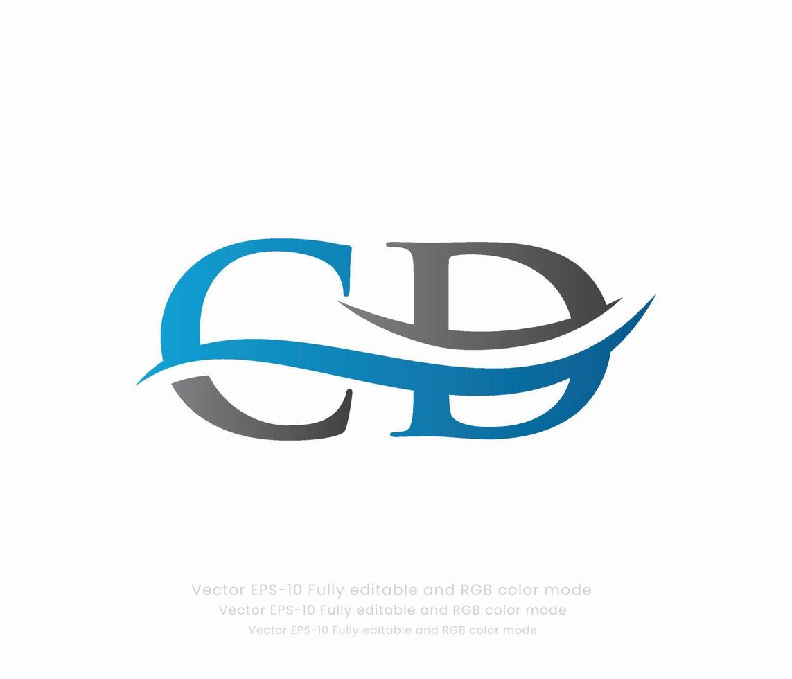 Letter C D Linked Logo vector