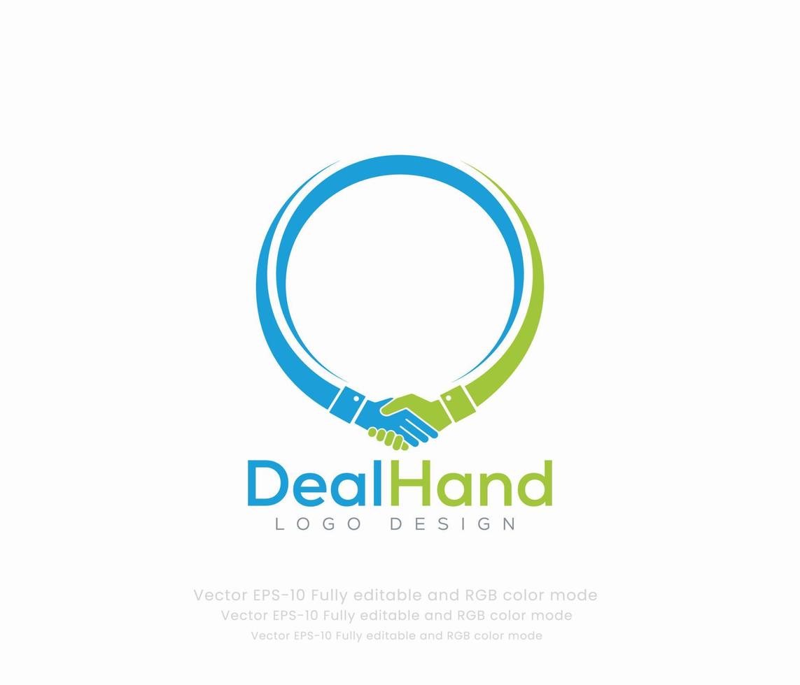 Deal hand logo design with a handshake vector