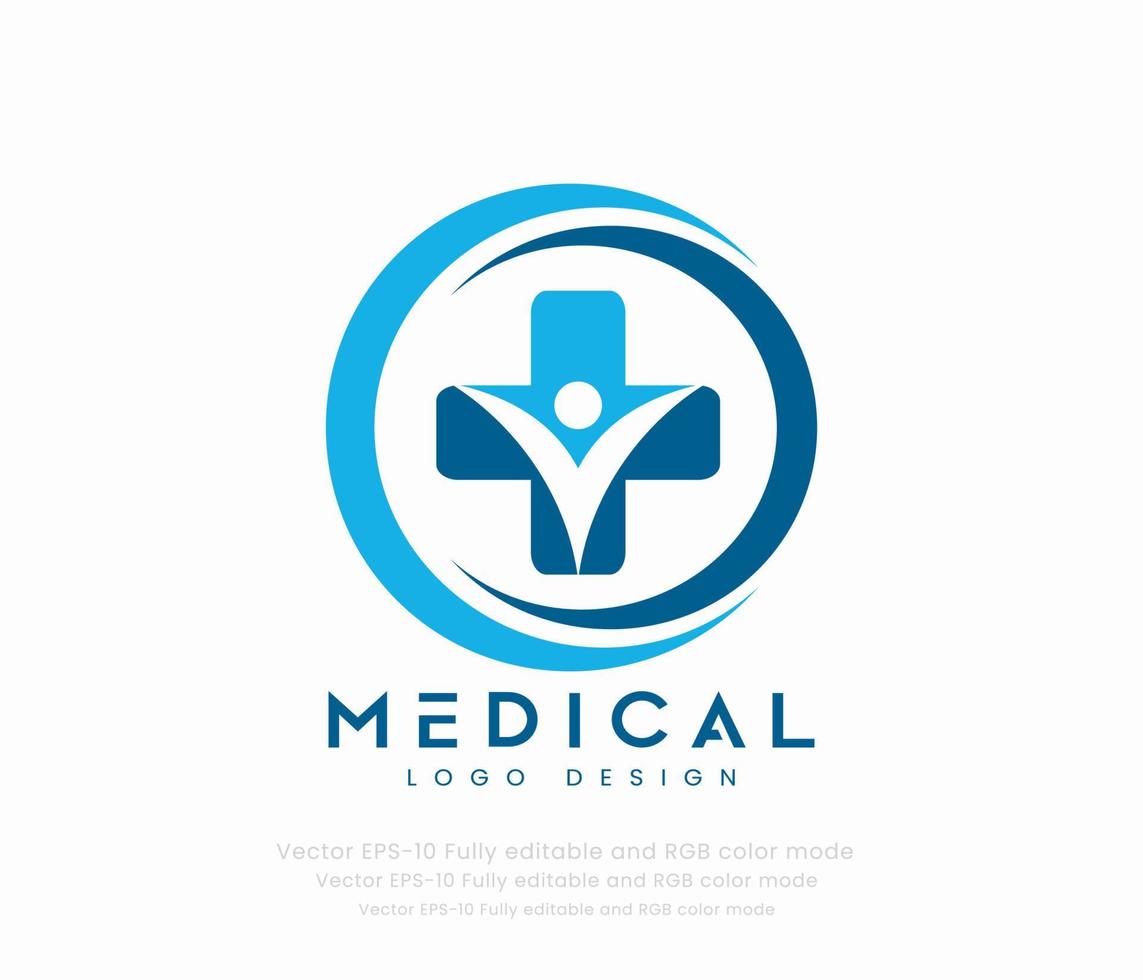 creativo médico logo y cuidado de la salud concepto logo vector