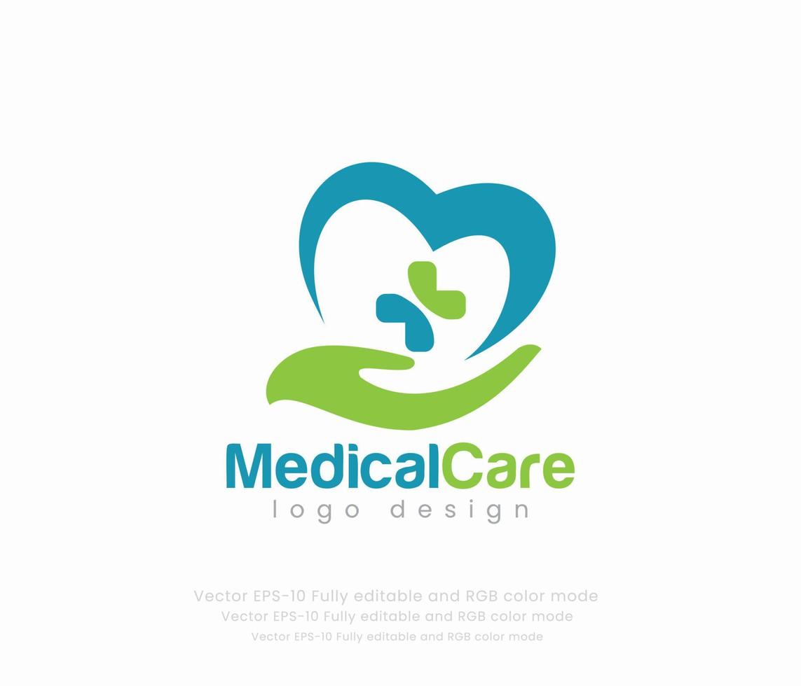 creativo médico logo y cuidado de la salud concepto logo vector