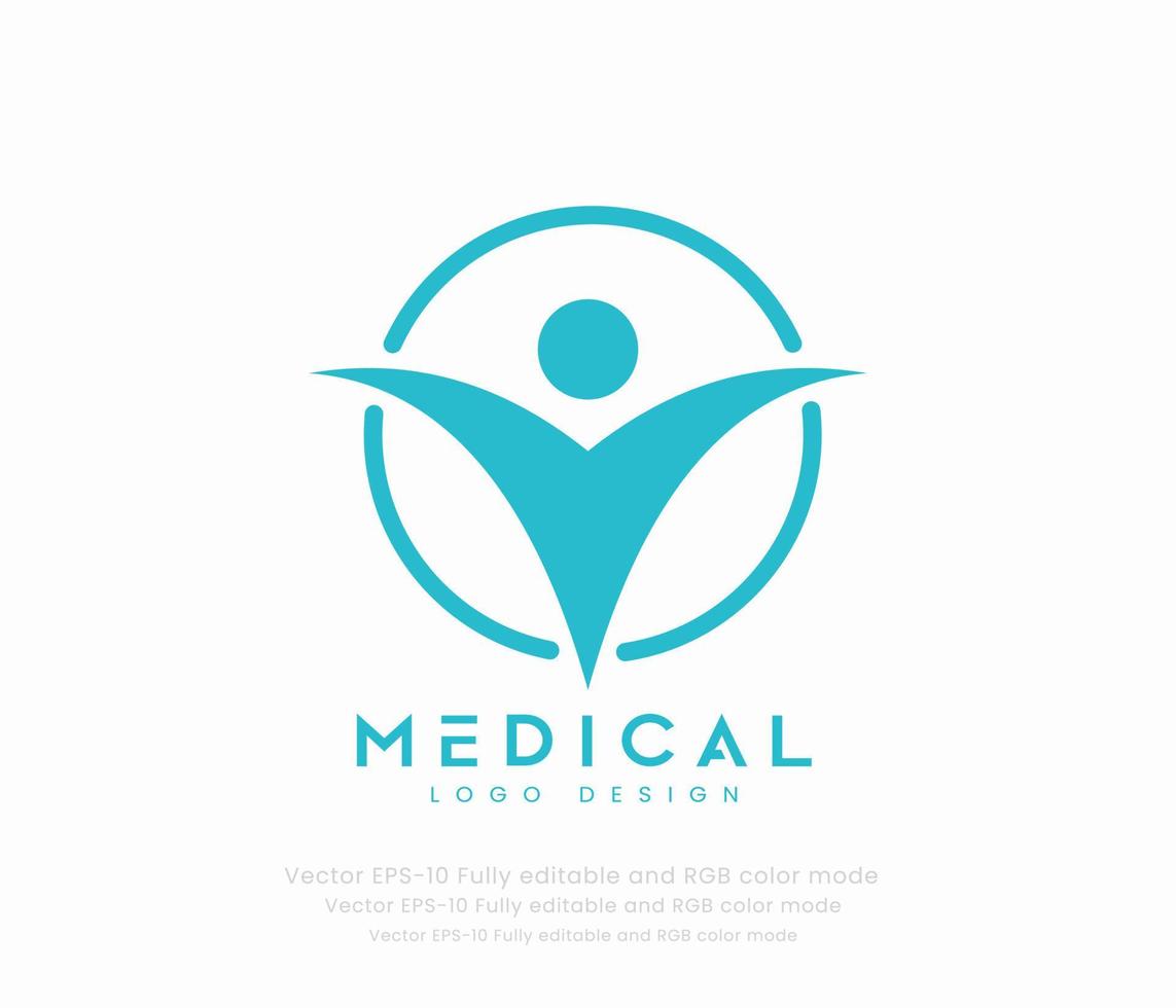 creativo médico logo y cuidado de la salud concepto logo vector