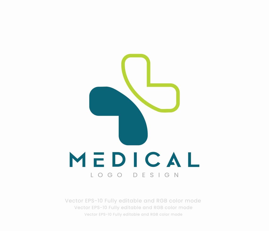 creativo médico logo y cuidado de la salud concepto logo vector