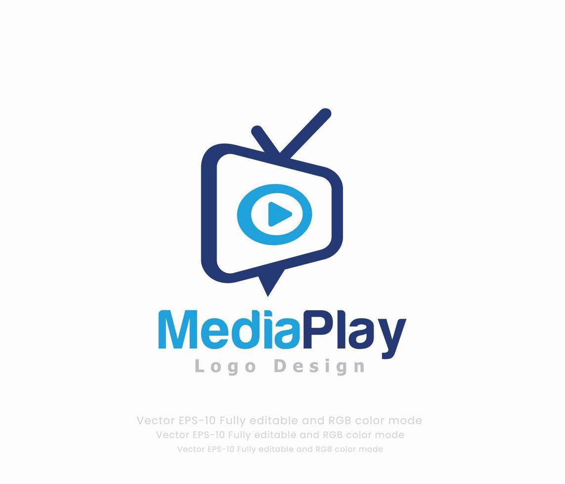 medios de comunicación jugar o televisión logo vector