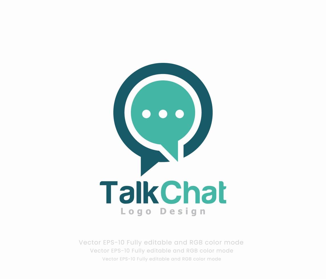 Talk chat logo design with a speech bubble vector