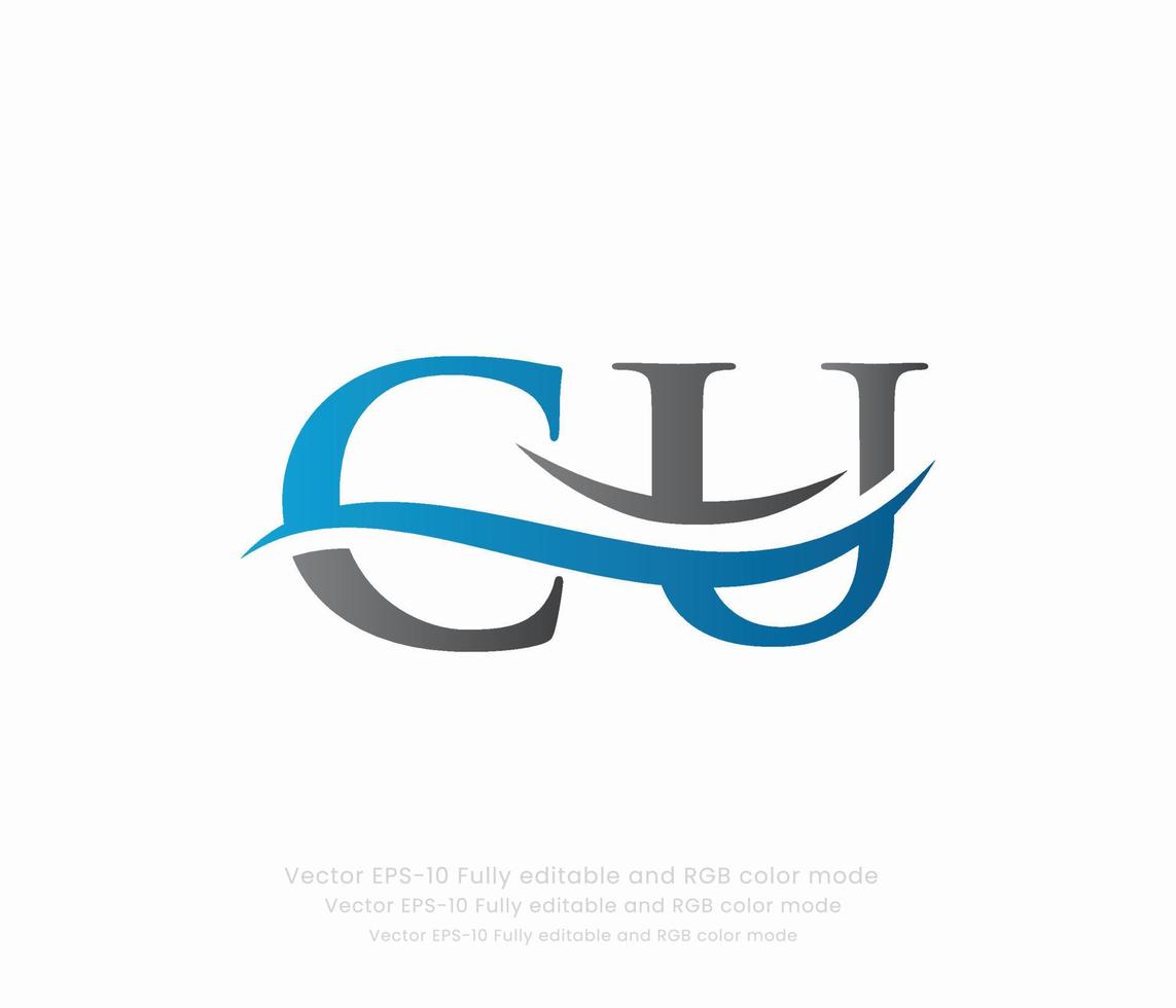 Letter C U Linked Logo vector
