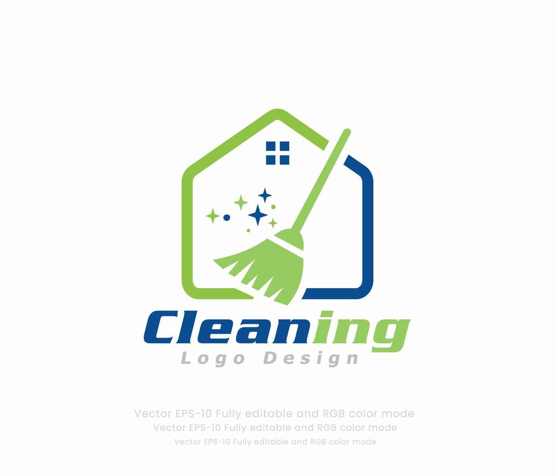 logotipo de limpieza de la casa vector