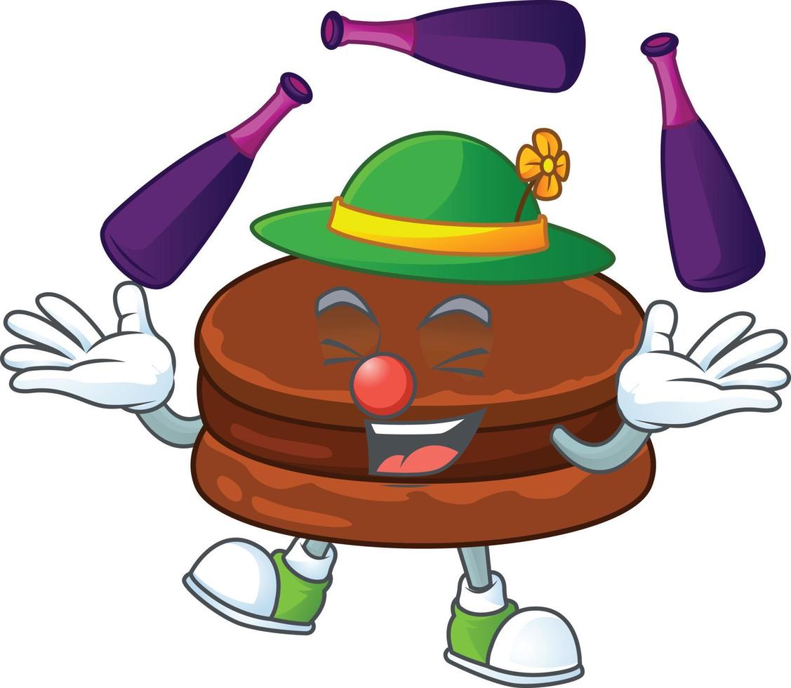 A cartoon character of chocolate alfajor vector