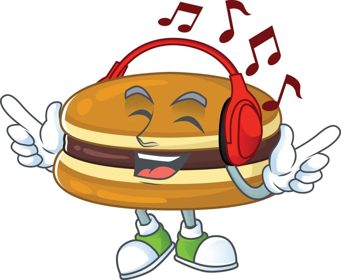 A cartoon character of dorayaki vector