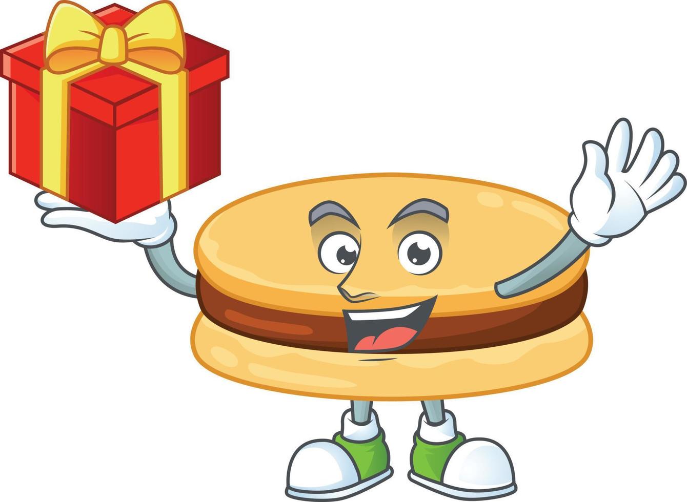 A cartoon character of brown alfajor vector