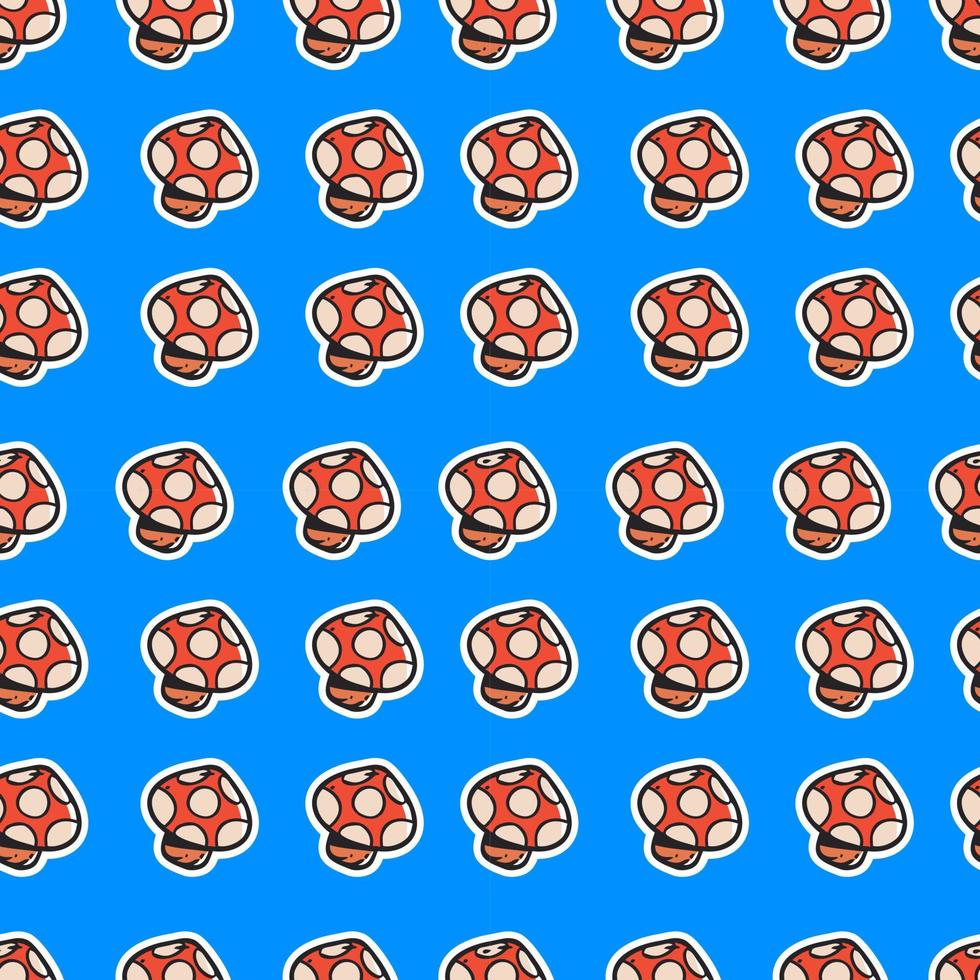 mushroom cartoon seamless pattern background vector