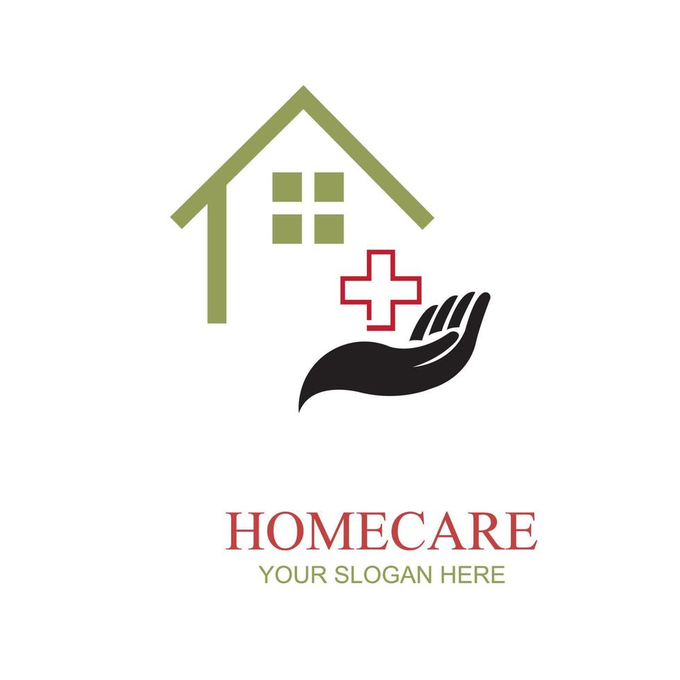 hogar cuidado logo plantilla, médico hogar logo vector