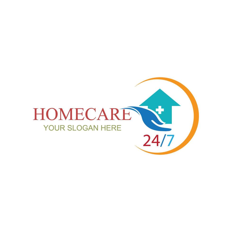 hogar cuidado logo plantilla, médico hogar logo vector