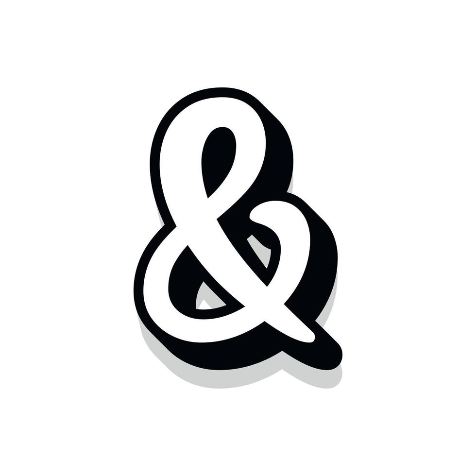 Ilustración 3d de signo ampersand vector