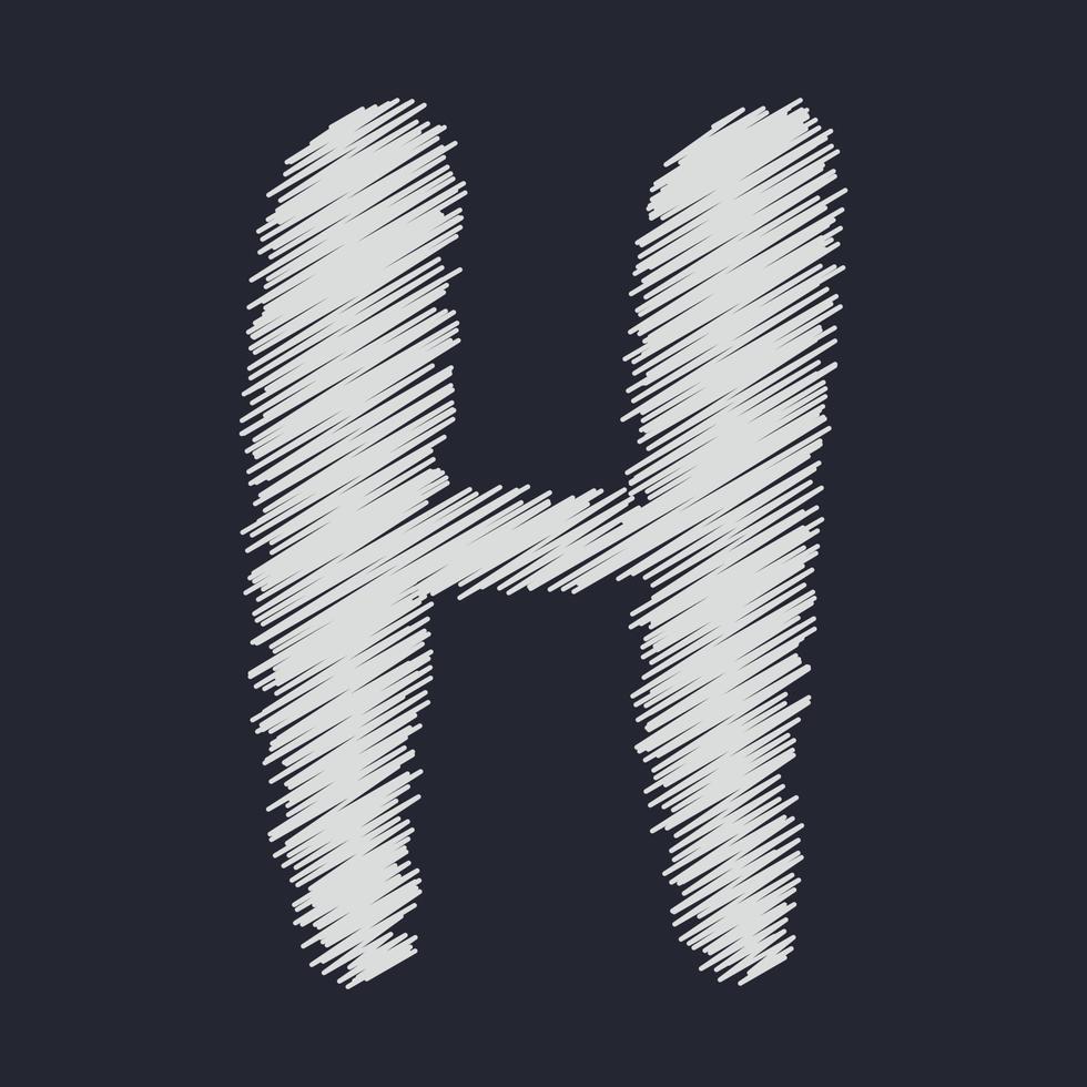 3d illustration of letter h vector