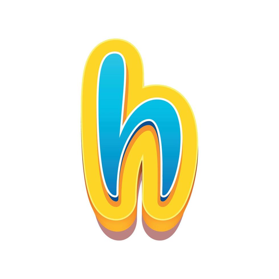3d illustration of small letter h vector