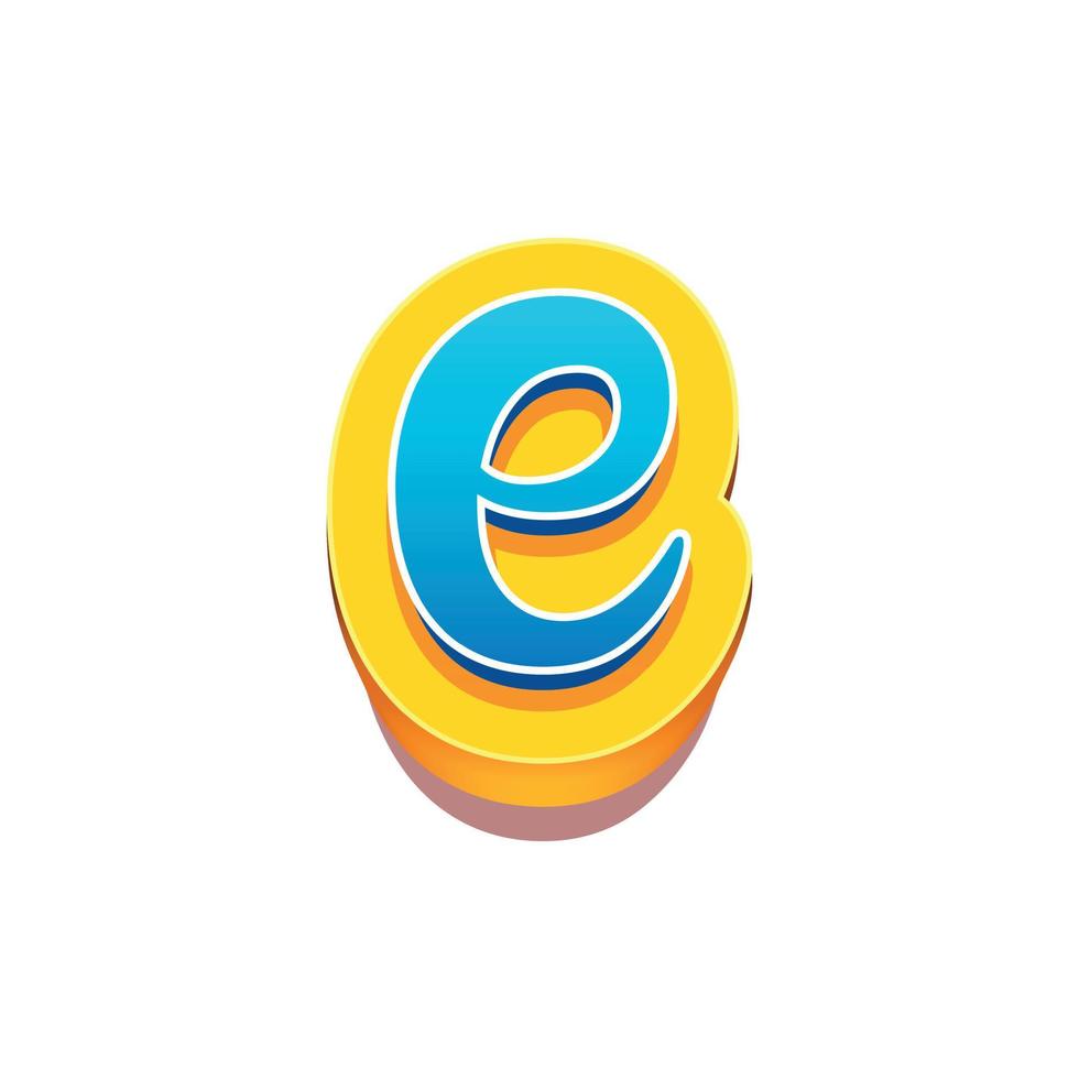 3d illustration of small letter e vector