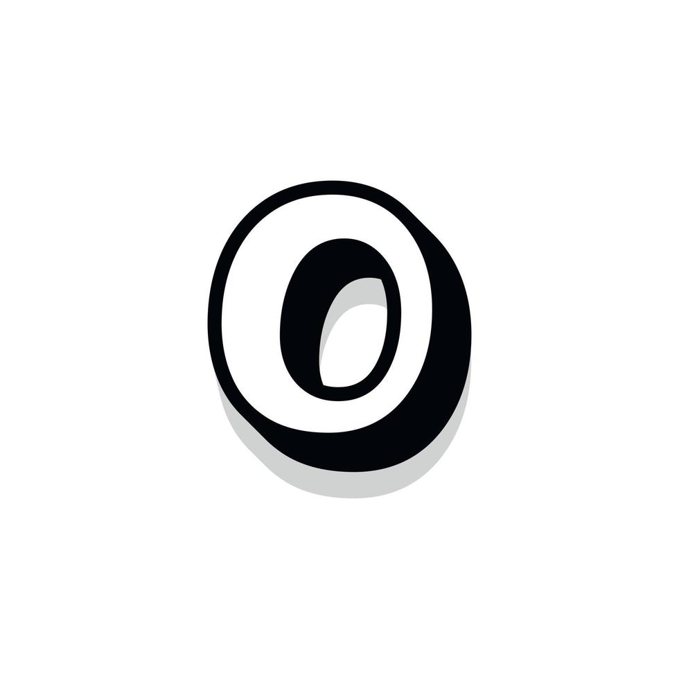 3d illustration of small letter o vector