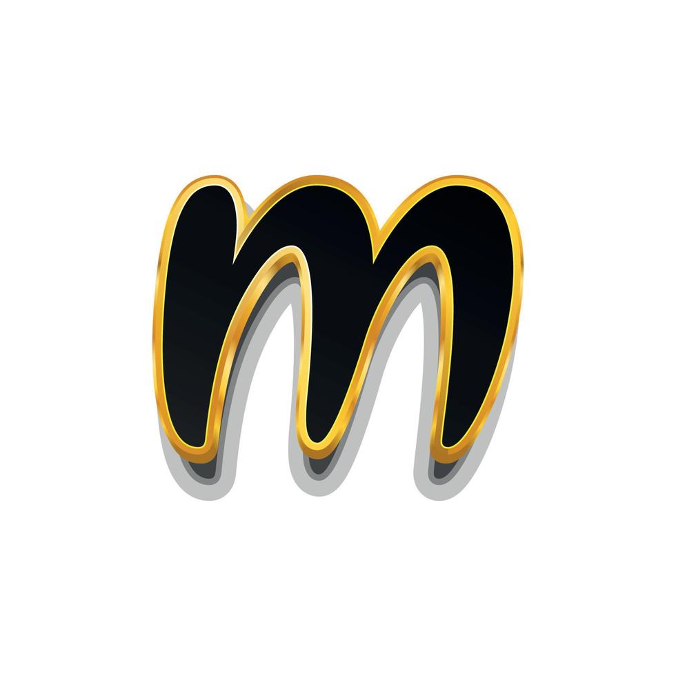 3d illustration of small letter m vector