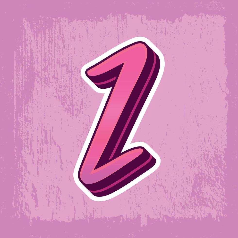 3d illustration of letter z vector