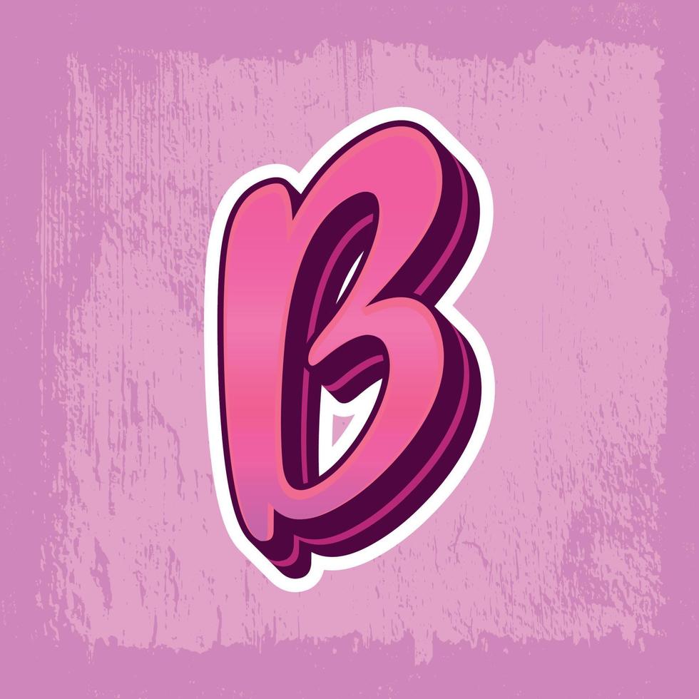 3d illustration of letter b vector