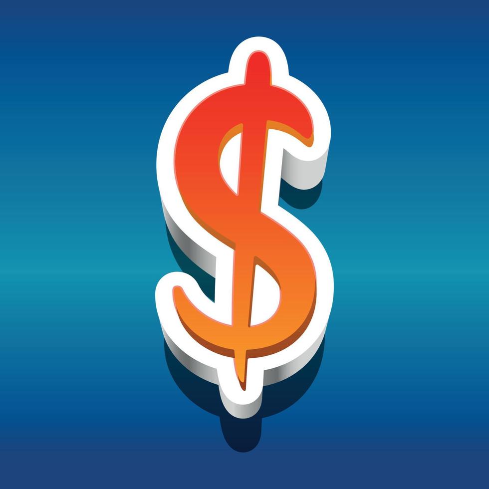 3d illustration of dollar sign vector