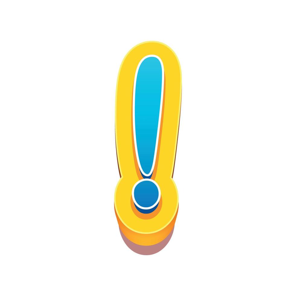 3d illustration of exclamation mark vector