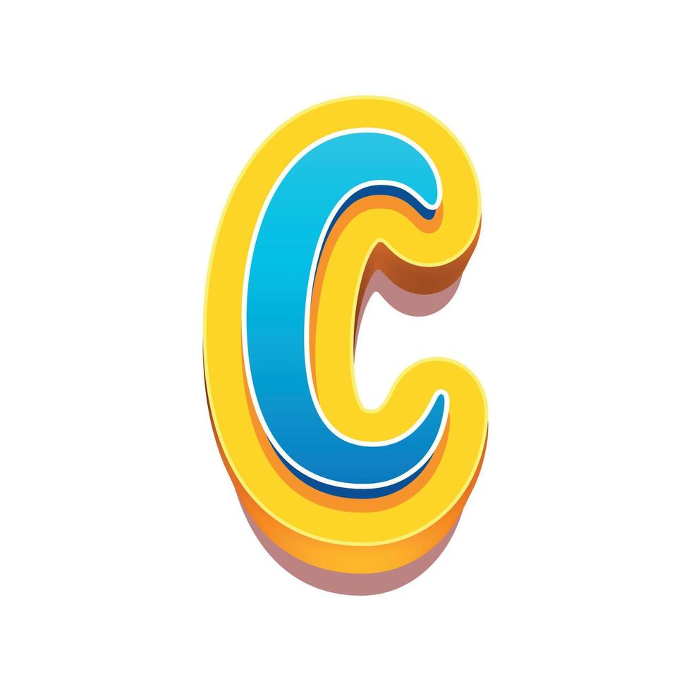 3d illustration of letter c vector