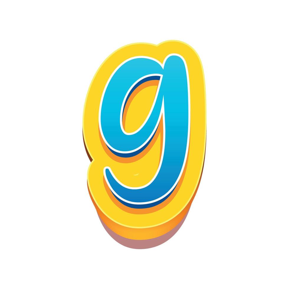 3d illustration of small letter g vector