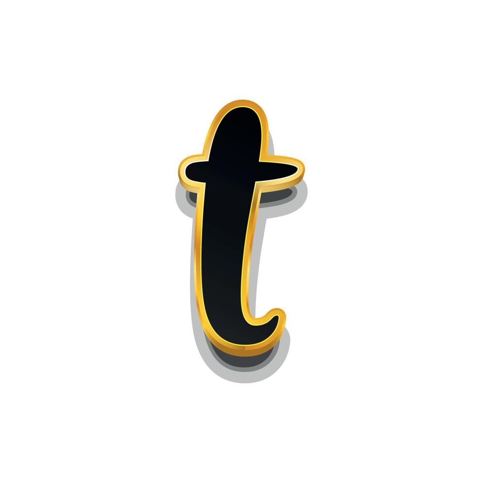 Ilustración 3D de letra minúscula t vector