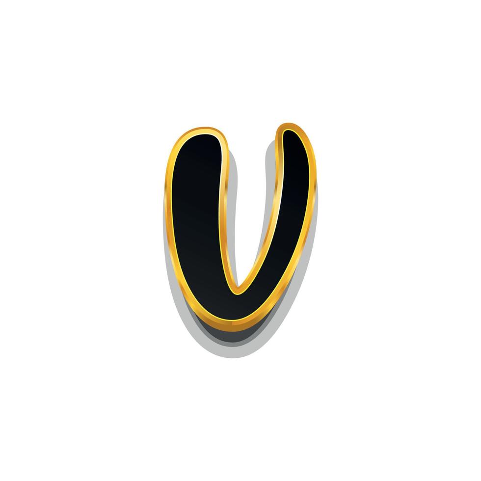 3d illustration of small letter v vector