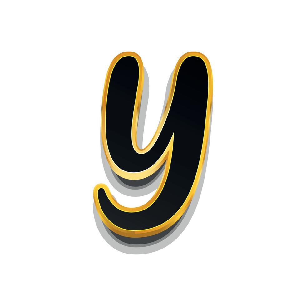 3d illustration of small letter y vector