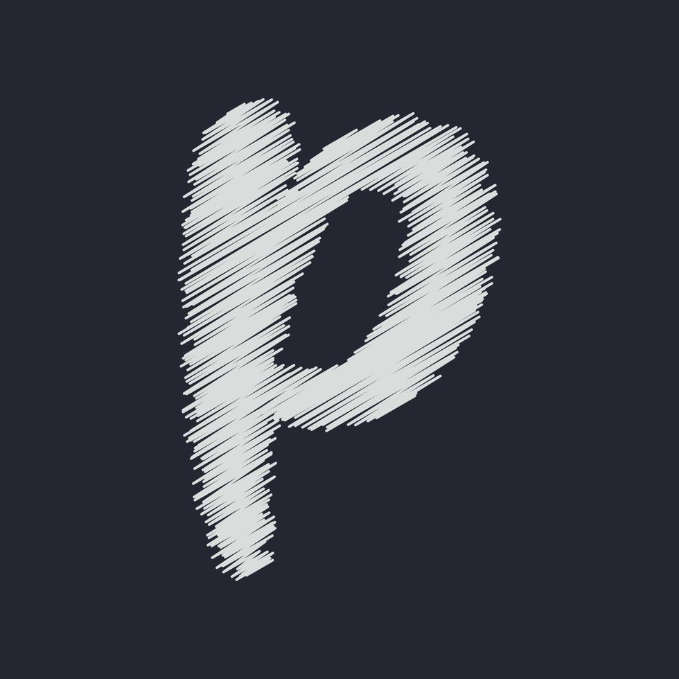 3d illustration of small letter p vector