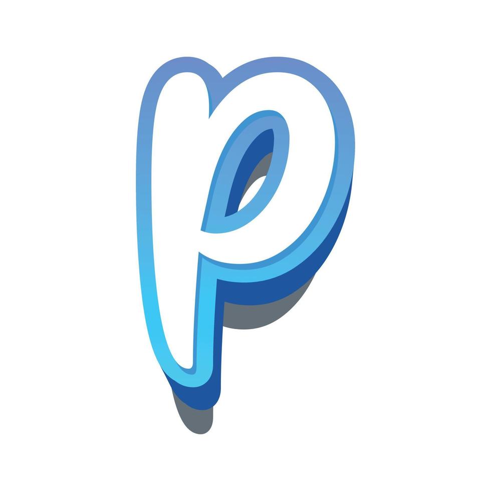 3d illustration of letter p vector