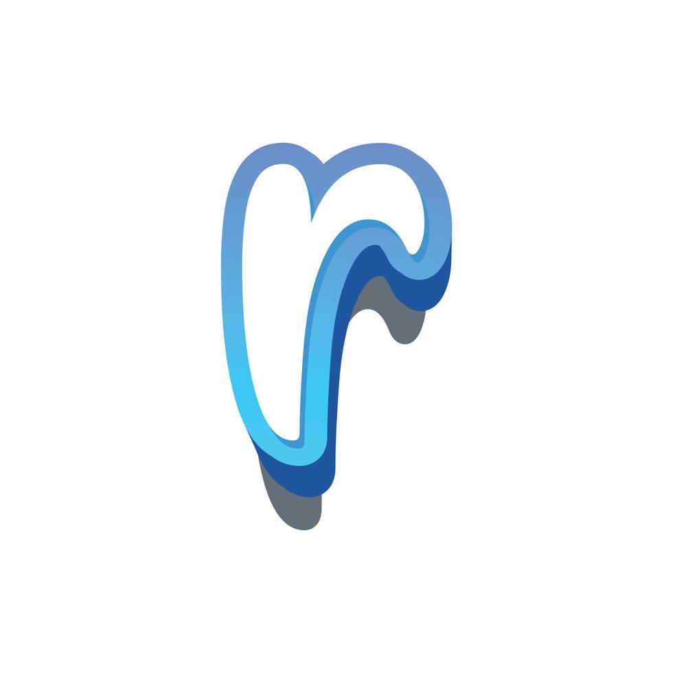 3d illustration of small letter r vector