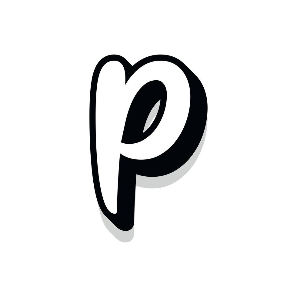 3d illustration of letter p vector