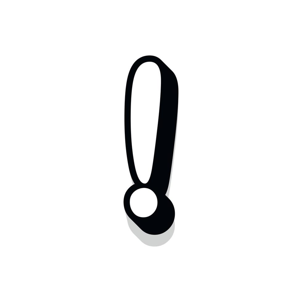 3d illustration of exclamation mark vector