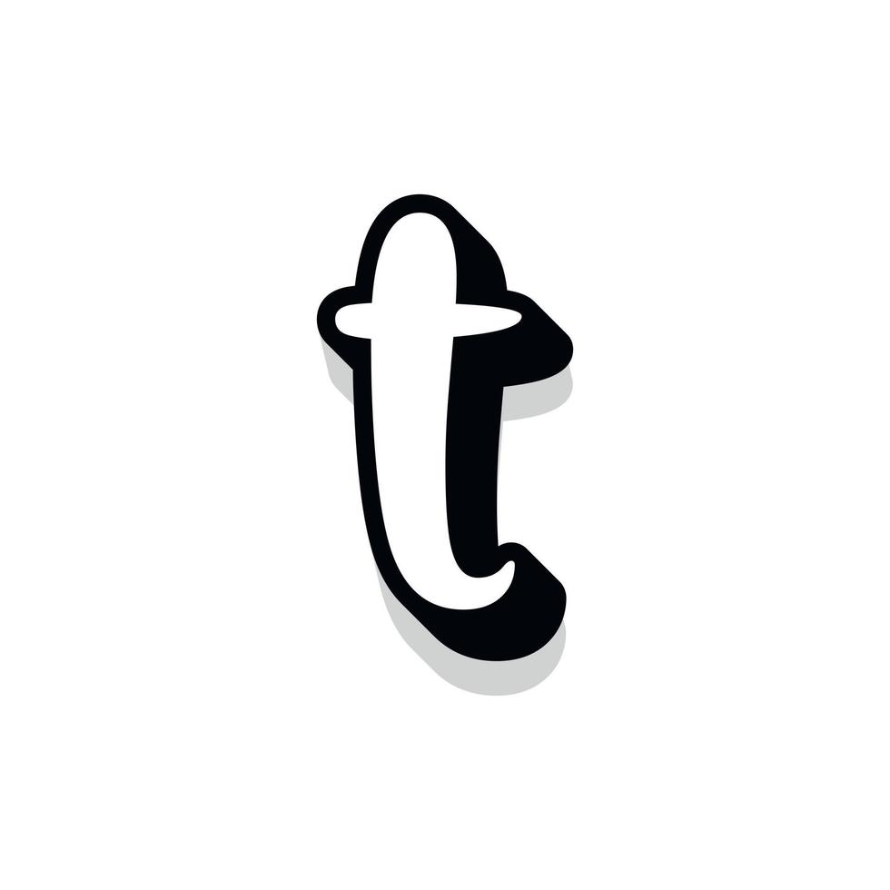 3d illustration of small letter t vector