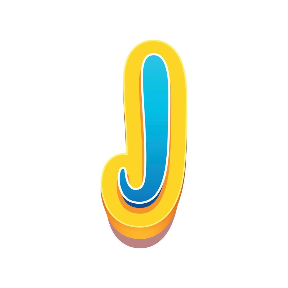 3d illustration of letter j vector