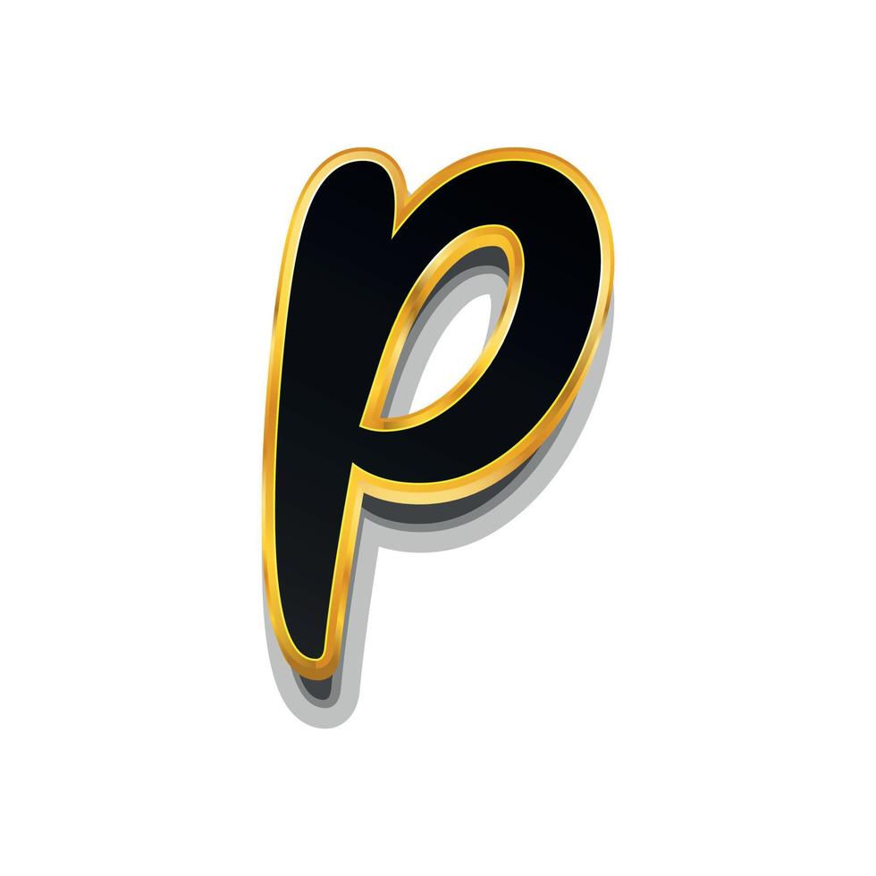 3d illustration of letter p vector