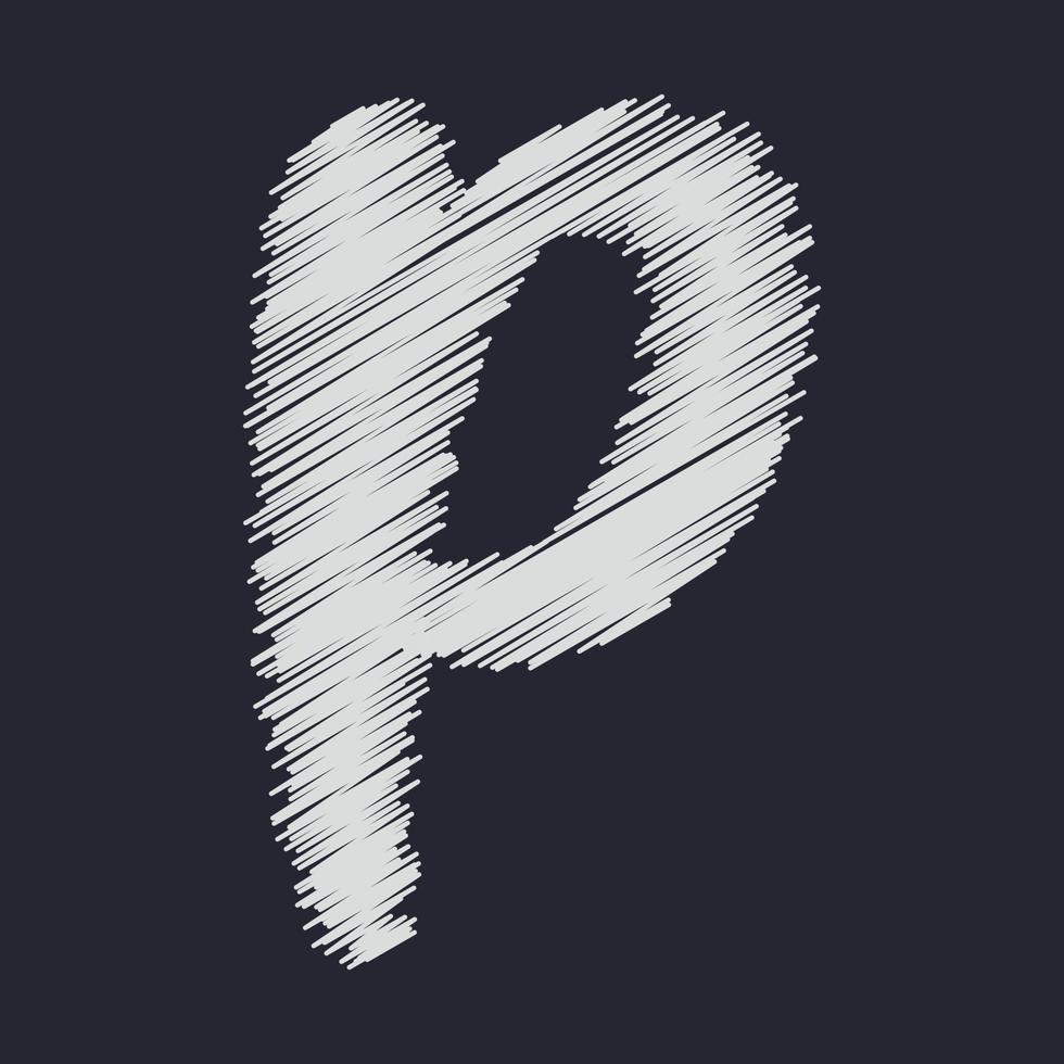 3d illustration of letter p vector