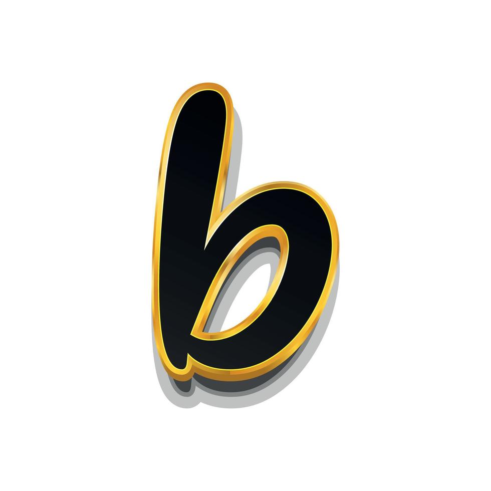 3d illustration of small letter b vector