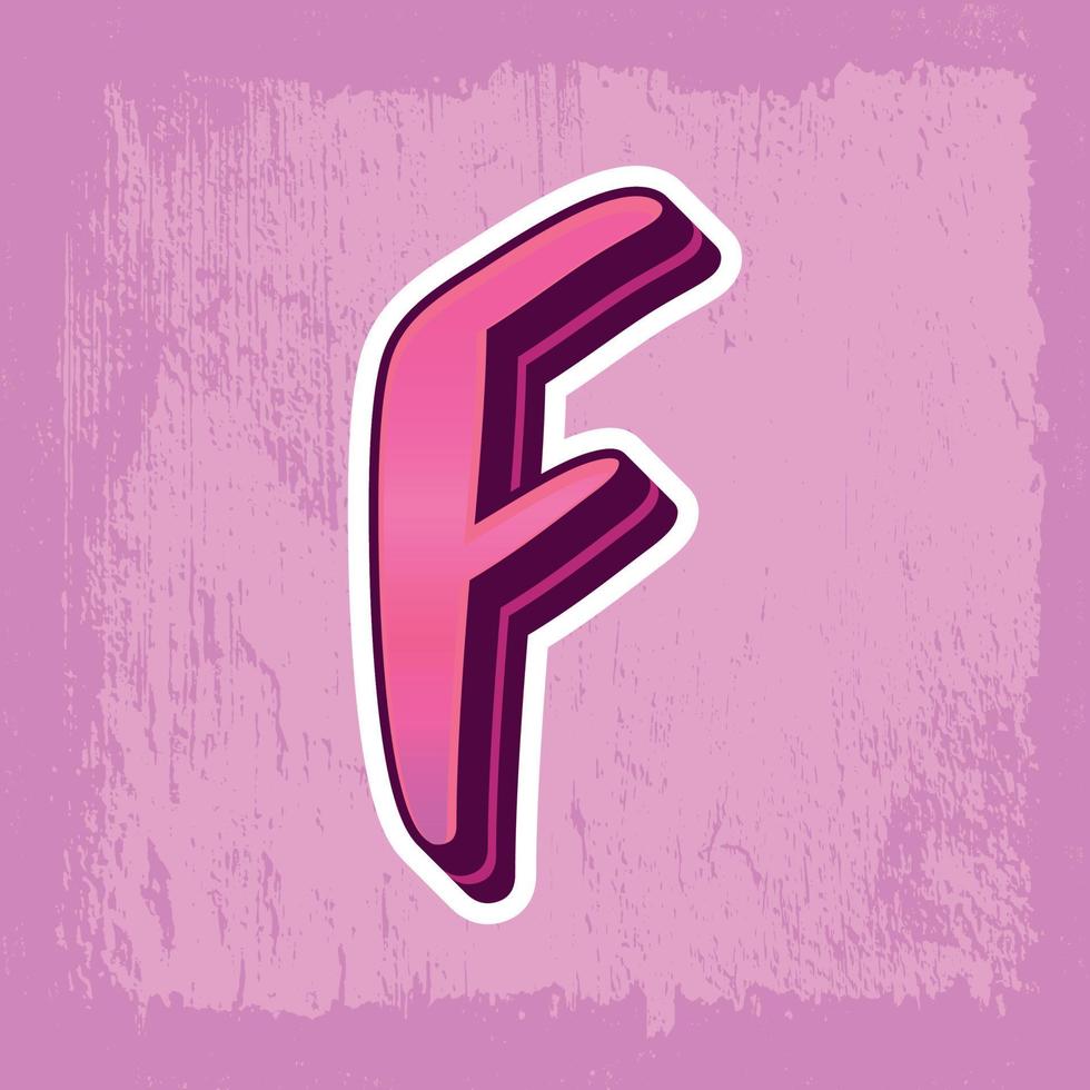 3d illustration of letter f vector