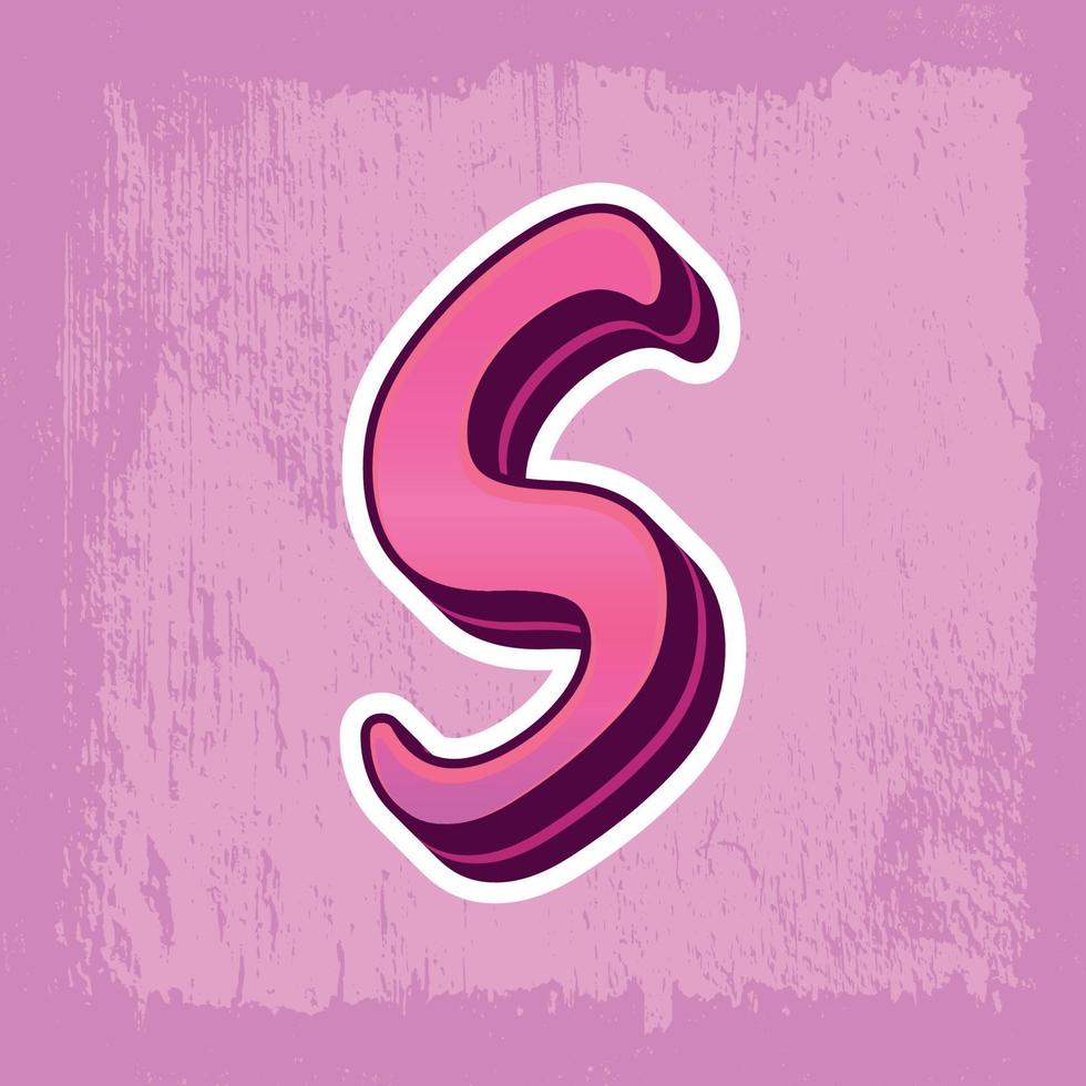 3d illustration of letter s vector