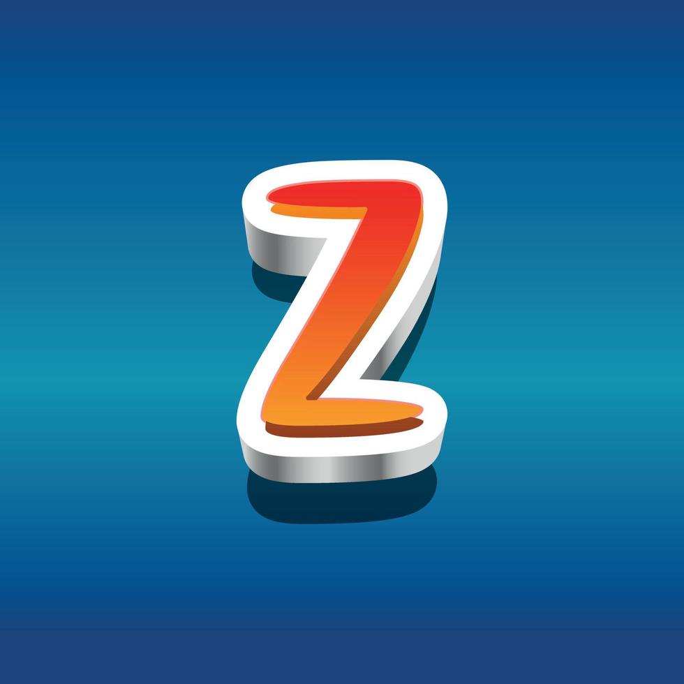 3d illustration of small letter z vector