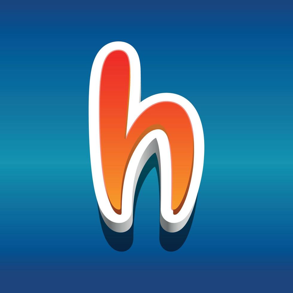 3d illustration of small letter h vector