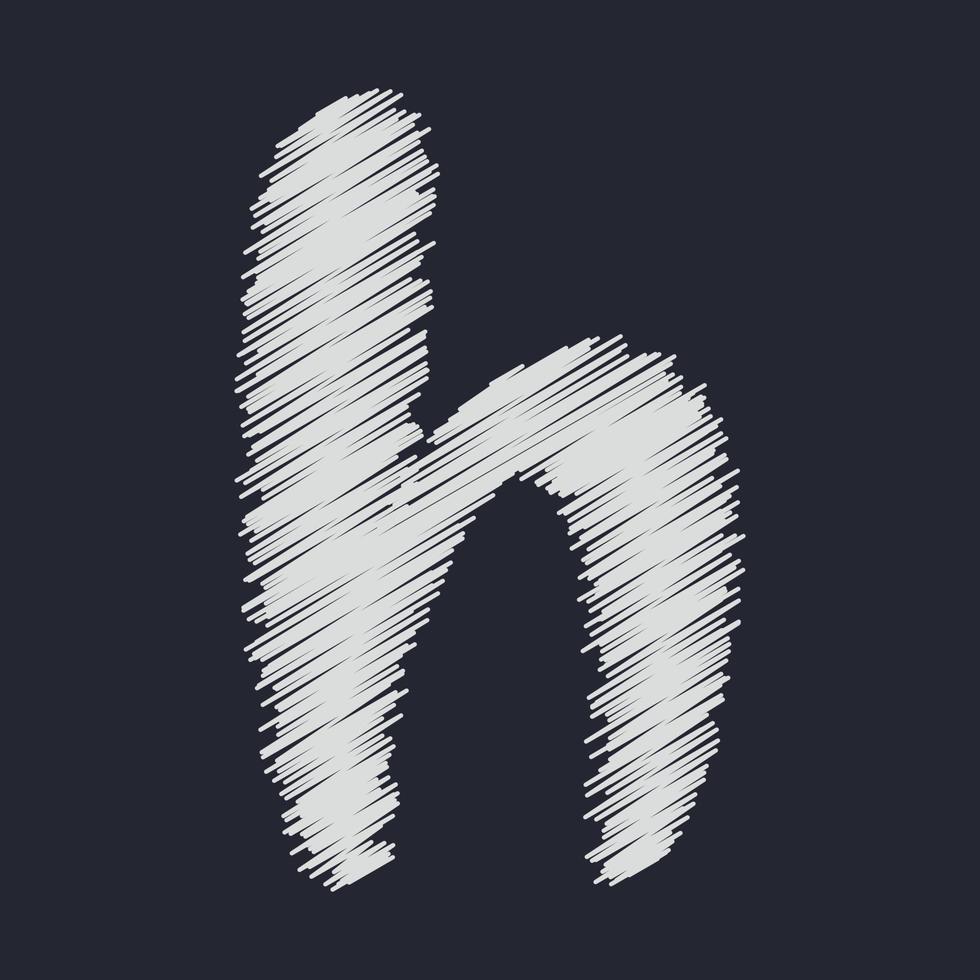 3d illustration of small letter h vector