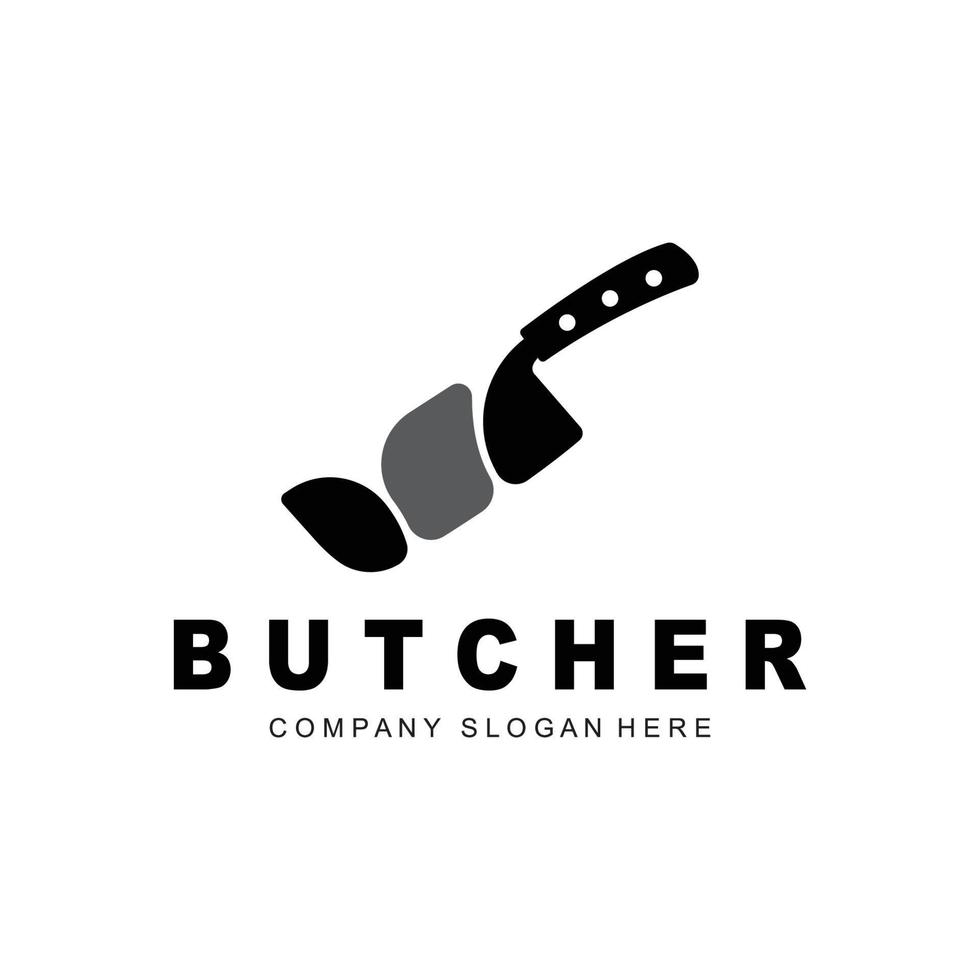 Butcher logo design, Knife Cutting Tool Vector Template, Product Brand Illustration Design For Butcher, Farm, Butcher Shop